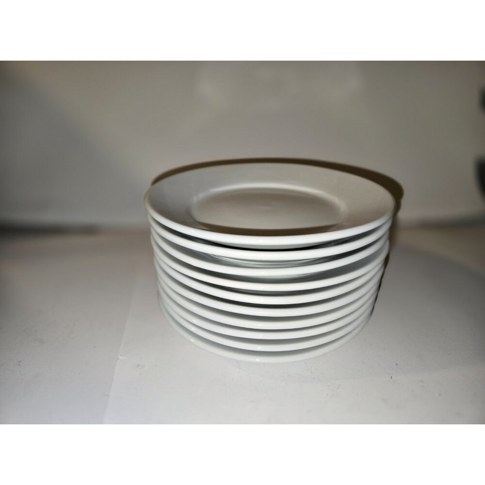 Aladdin Temp Rite 5.5” China Bread Plate White 10 Piece Set Oven/micro safe
